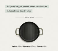 TitaniumClad™  Cast Iron Grill Pan 27cm - Sage
