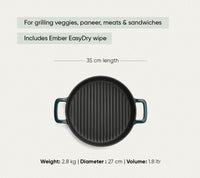 TitaniumClad™  Cast Iron Grill Pan 27cm - Teal