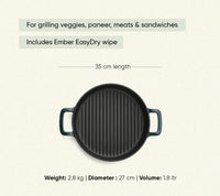 TitaniumClad™  Cast Iron Grill Pan 27cm - Teal