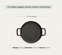 TitaniumClad™  Cast Iron Grill Pan 27cm - Wine