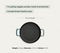 TitaniumClad™  Cast Iron Grill Pan 27cm - Ocean