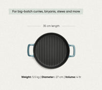 TitaniumClad™  Cast Iron Grill Pan 27cm - Ocean