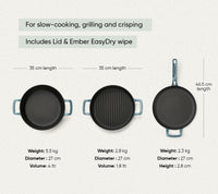 Cast Iron Trio with Storage - Ocean