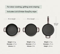 Cast Iron Trio with Storage - Wine