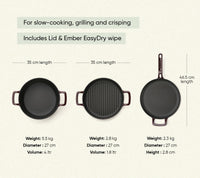 TitaniumClad™ Cast Iron Trio - Wine