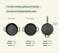 Pre-Seasoned Cast Iron Trio - Coorg Green