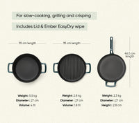 TitaniumClad™ Cast Iron Trio - Teal