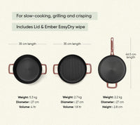 Pre-Seasoned Cast Iron Trio - Jaipur Terracotta