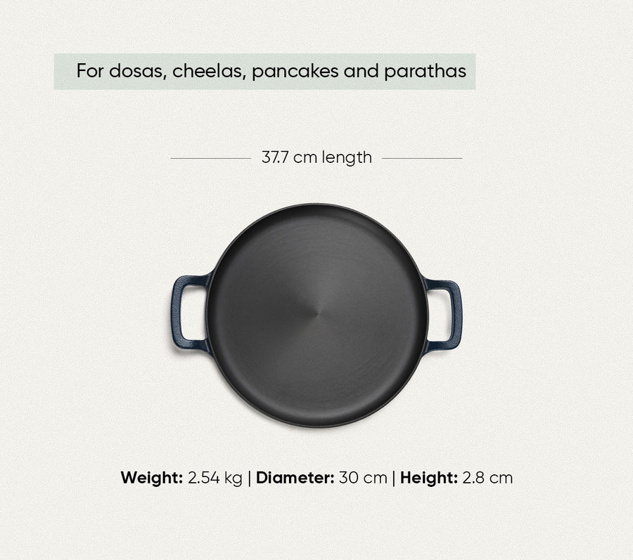 Pre-Seasoned Tawa 30 cm - Nilgiri Blue