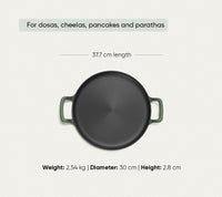 Pre-Seasoned Tawa 30 cm - Coorg Green