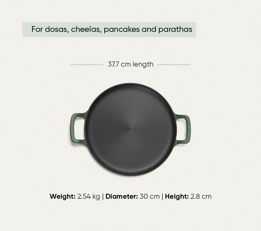 Pre-Seasoned Tawa 30 cm - Coorg Green