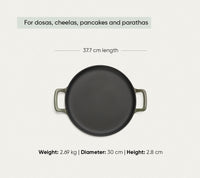 TitaniumClad™  Cast Iron Tawa 30cm - Sage