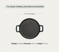TitaniumClad™  Cast Iron Tawa 30cm - Teal