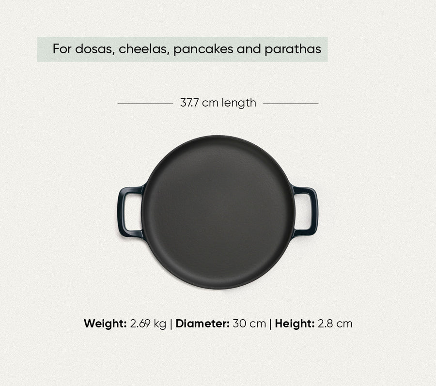 TitaniumClad™  Cast Iron Tawa 30cm - Teal