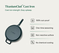 TitaniumClad™  Cast Iron Tawa 27cm - Teal