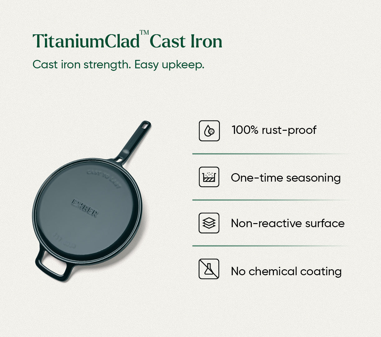 TitaniumClad™  Cast Iron Tawa 27cm - Teal