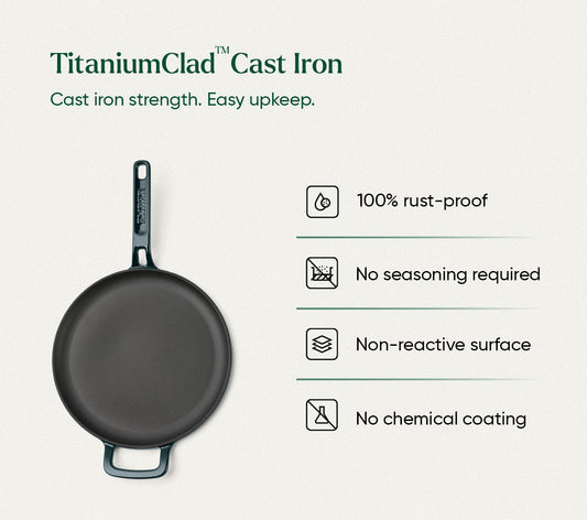 TitaniumClad™  Cast Iron Tawa 27cm - Teal