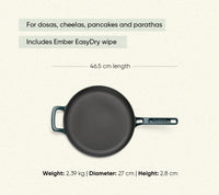 TitaniumClad™  Cast Iron Tawa 27cm - Teal