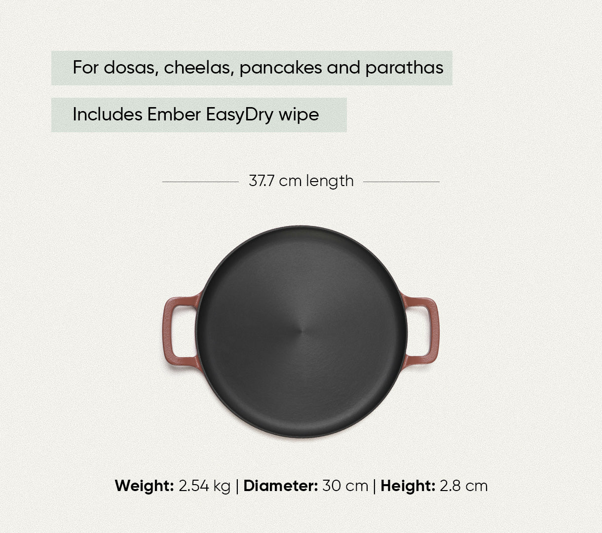 Pre-Seasoned Tawa 30 cm - Jaipur Terracotta