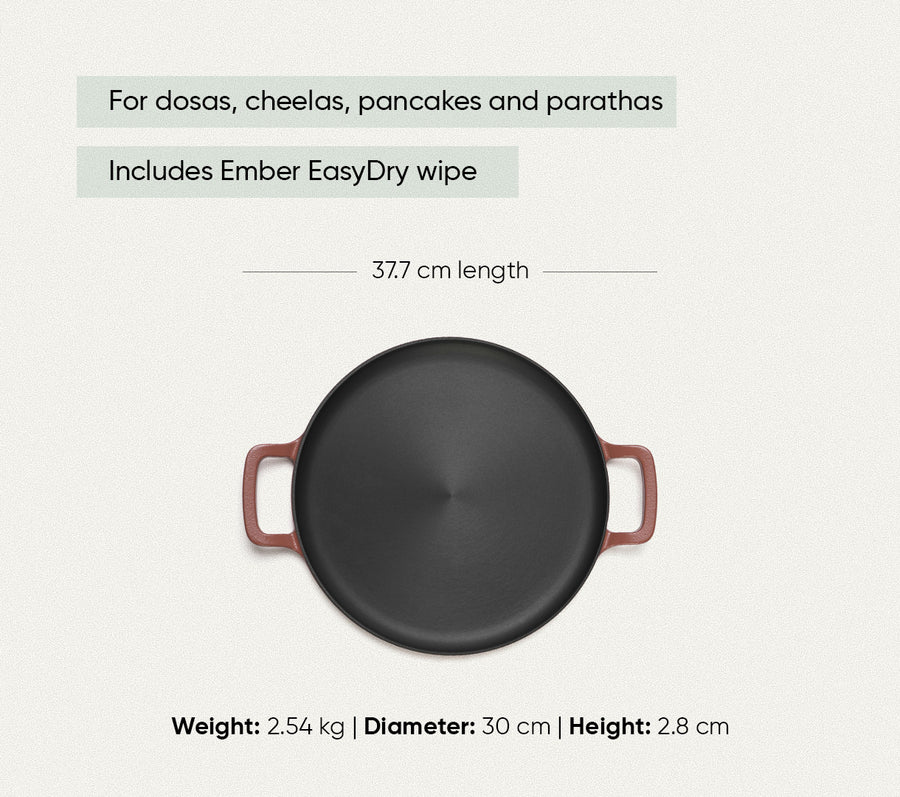 Pre-Seasoned Tawa 30 cm - Jaipur Terracotta