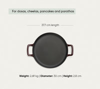 TitaniumClad™  Cast Iron Tawa 30cm - Wine
