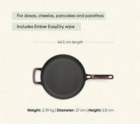 TitaniumClad™  Cast Iron Tawa 27cm - Wine