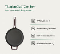 TitaniumClad™  Cast Iron Tawa 27cm - Wine