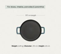TitaniumClad™  Cast Iron Tawa 30cm - Ocean