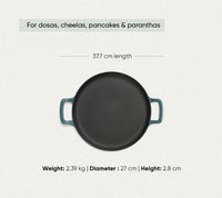 TitaniumClad™  Cast Iron Tawa 30cm - Ocean