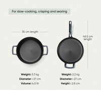 Pre-seasoned Cast Iron Duo - Nilgiri Blue