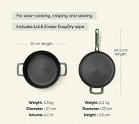 Pre-seasoned Cast Iron Duo - Coorg Green