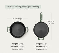 Pre-seasoned Cast Iron Duo - Coorg Green