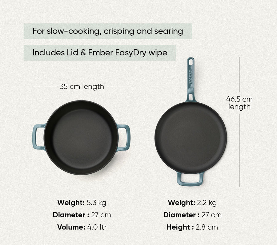 TitaniumClad™ Cast Iron Duo - Ocean