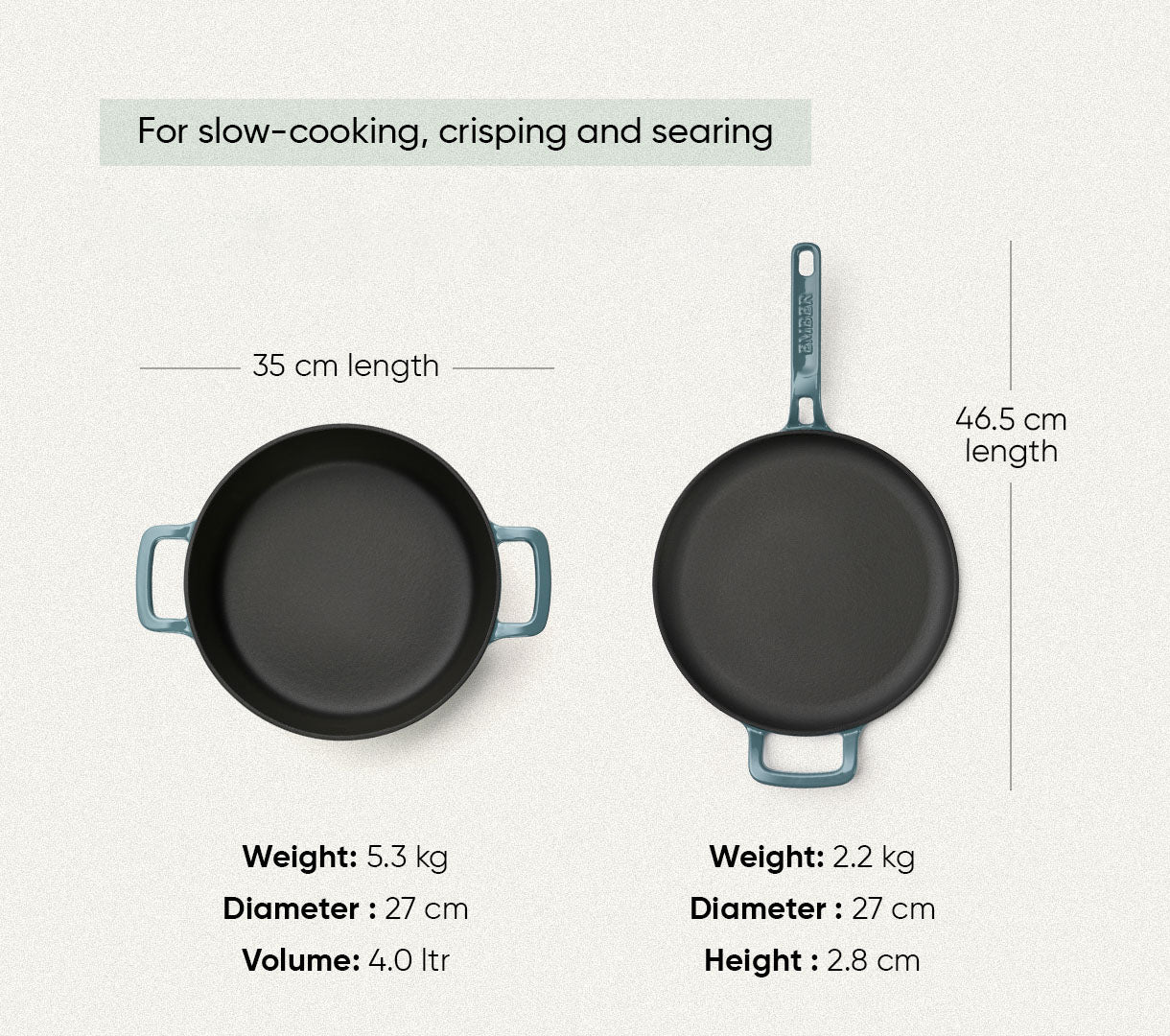 TitaniumClad™ Cast Iron Duo - Ocean