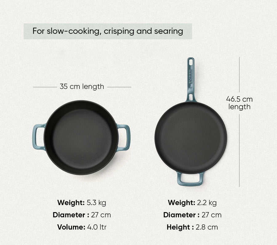 TitaniumClad™ Cast Iron Duo - Ocean