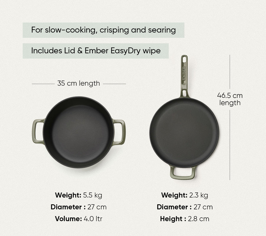 TitaniumClad™ Cast Iron Duo - Sage