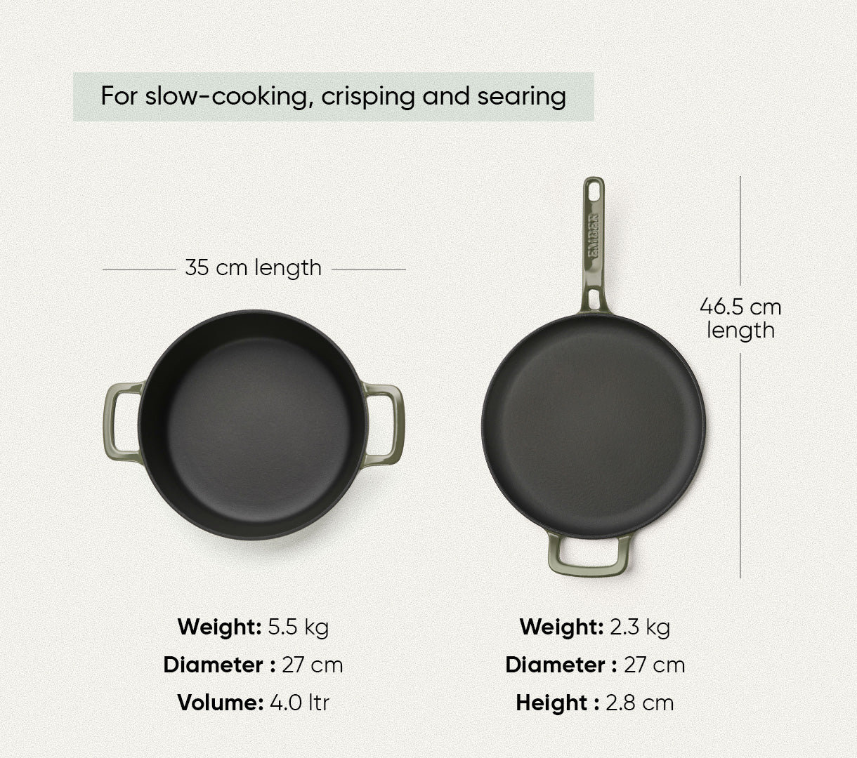 TitaniumClad™ Cast Iron Duo - Sage