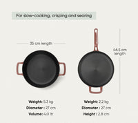 Pre-seasoned Cast Iron Duo - Jaipur Terracotta