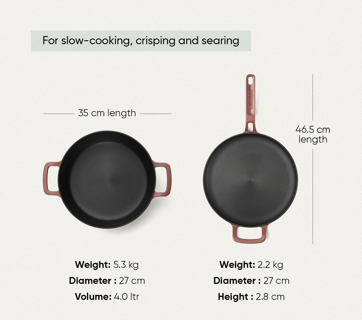 Pre-seasoned Cast Iron Duo - Jaipur Terracotta