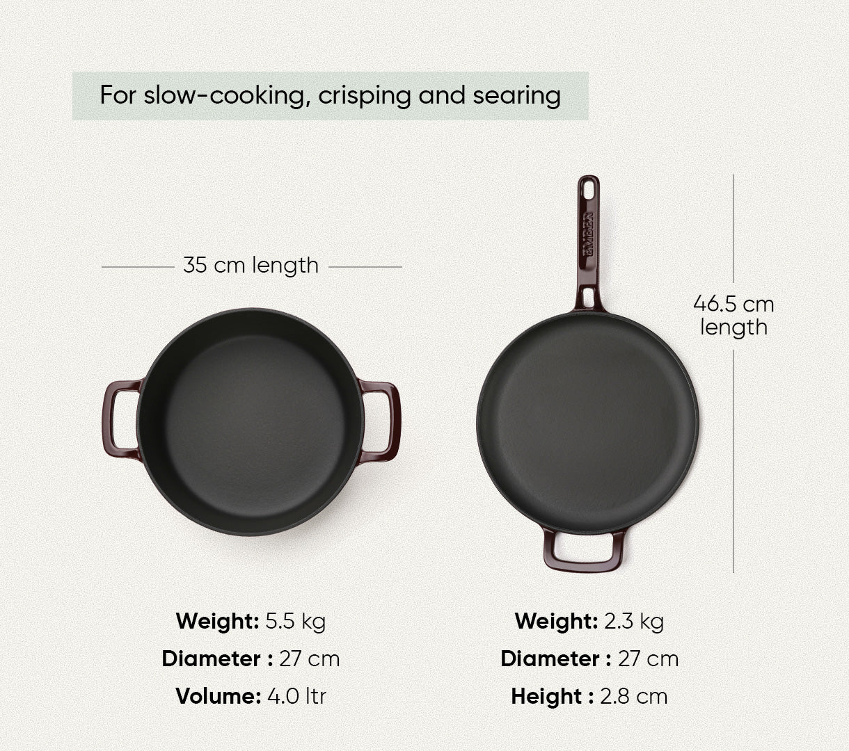 TitaniumClad™ Cast Iron Duo - Wine