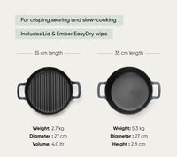 Pre-seasoned Cast Iron Duo - Nilgiri Blue