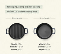 Pre-seasoned Cast Iron Duo - Nilgiri Blue