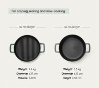 Pre-seasoned Cast Iron Duo - Coorg Green