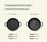 Pre-seasoned Cast Iron Duo - Coorg Green