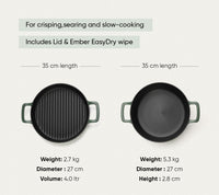 Pre-seasoned Cast Iron Duo - Coorg Green