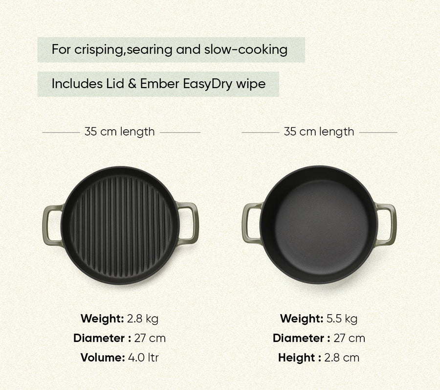TitaniumClad™ Cast Iron Duo - Sage