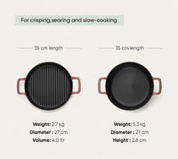Pre-seasoned Cast Iron Duo - Jaipur Terracotta