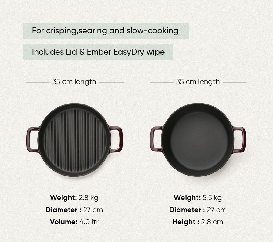 TitaniumClad™ Cast Iron Duo - Wine