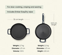 Pre-seasoned Cast Iron Duo - Nilgiri Blue