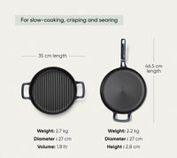 Pre-seasoned Cast Iron Duo - Nilgiri Blue